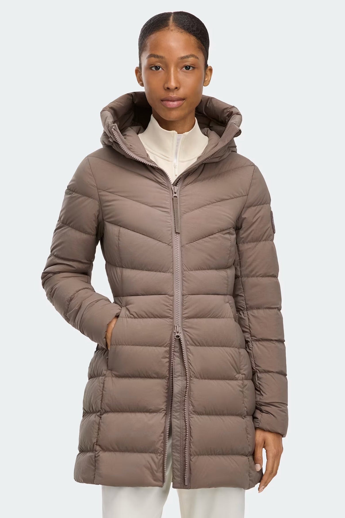Tone-on-tone Light disc Coat